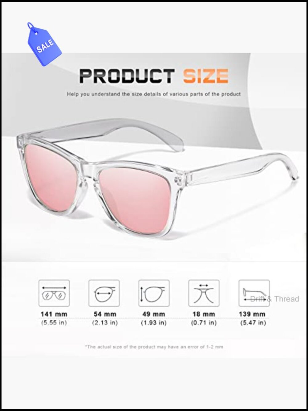 Polarized Sunglasses for Women Men UV400 Protection Oval Retro Lightweight - Picture 6 of 7